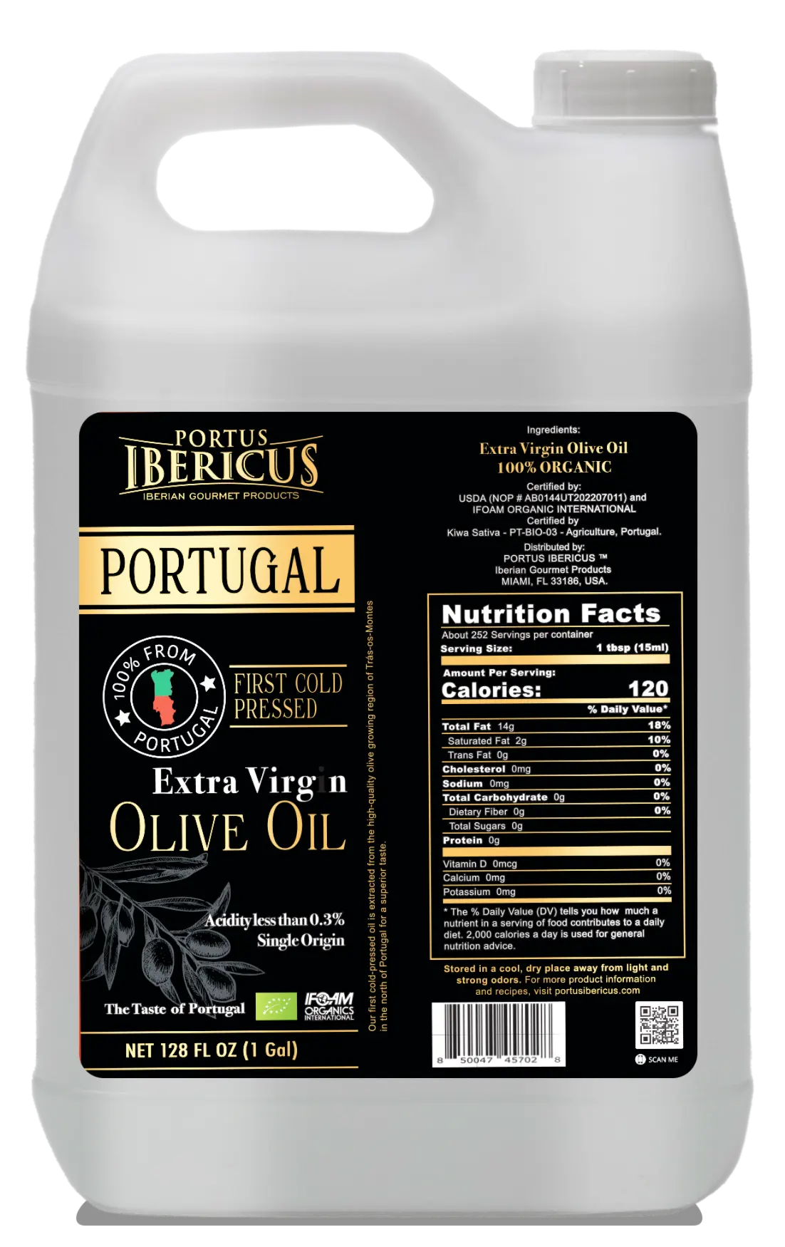 Extra Virgin Olive Oil Portugal 128 FL OZ - 1Gal