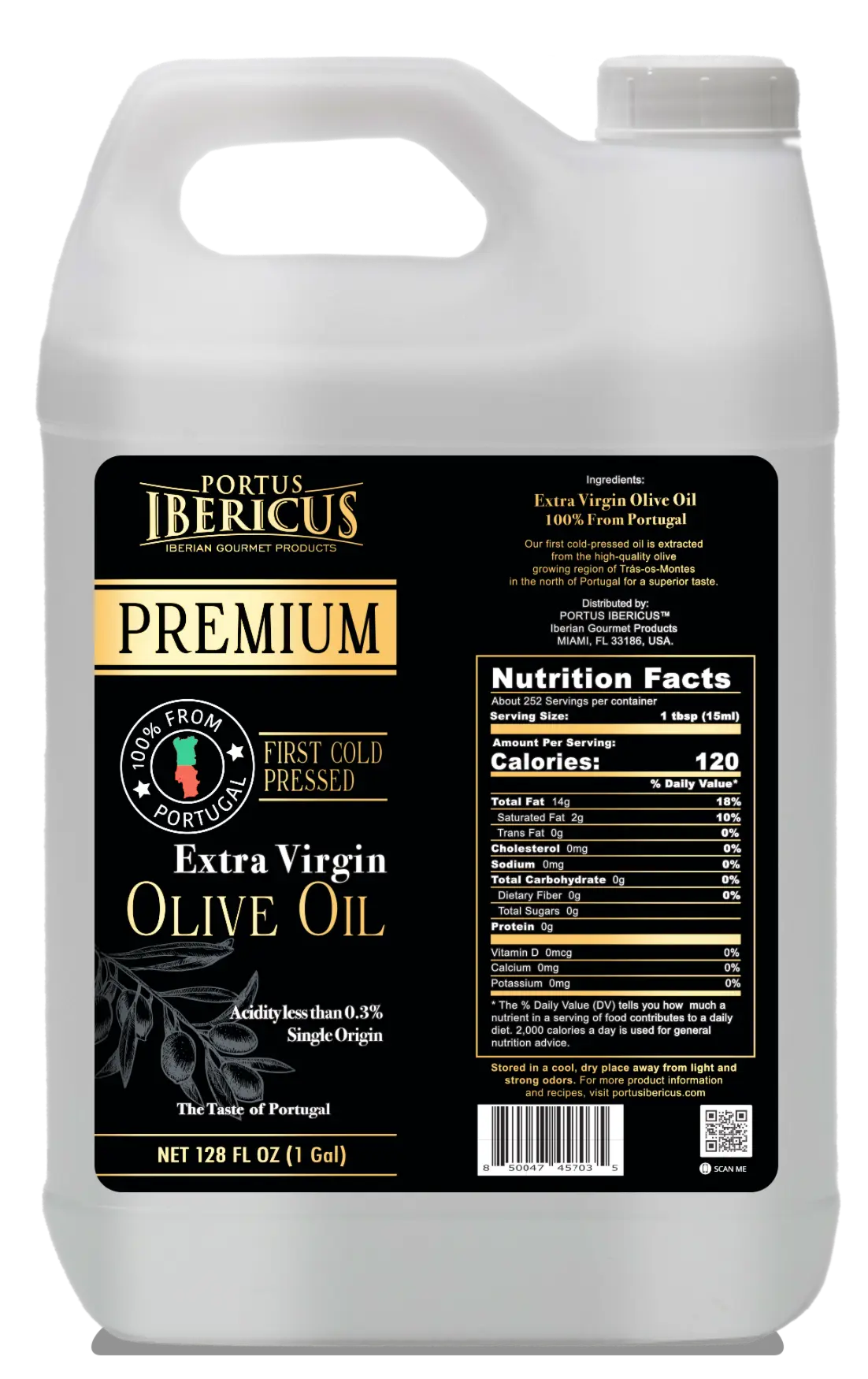 Extra Virgin Olive Oil Premium 128 FL OZ - 1Gal